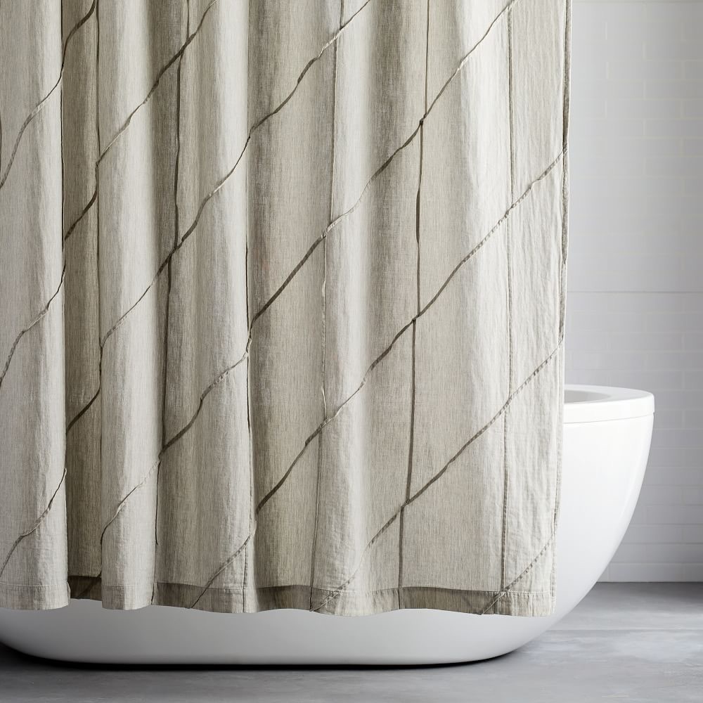West Elm Pleated Grid Shower Curtain (Sold out)